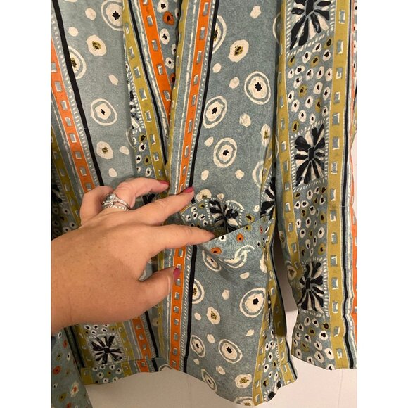 Diane Gilman 100% Silk Oversized Blazer Jacket Abstract Print Pockets Large - Picture 4 of 9